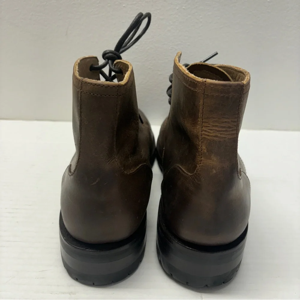 NWOT Rhodes Footwear The Dean Boot Lace Up Leather Brown Sz 9.5